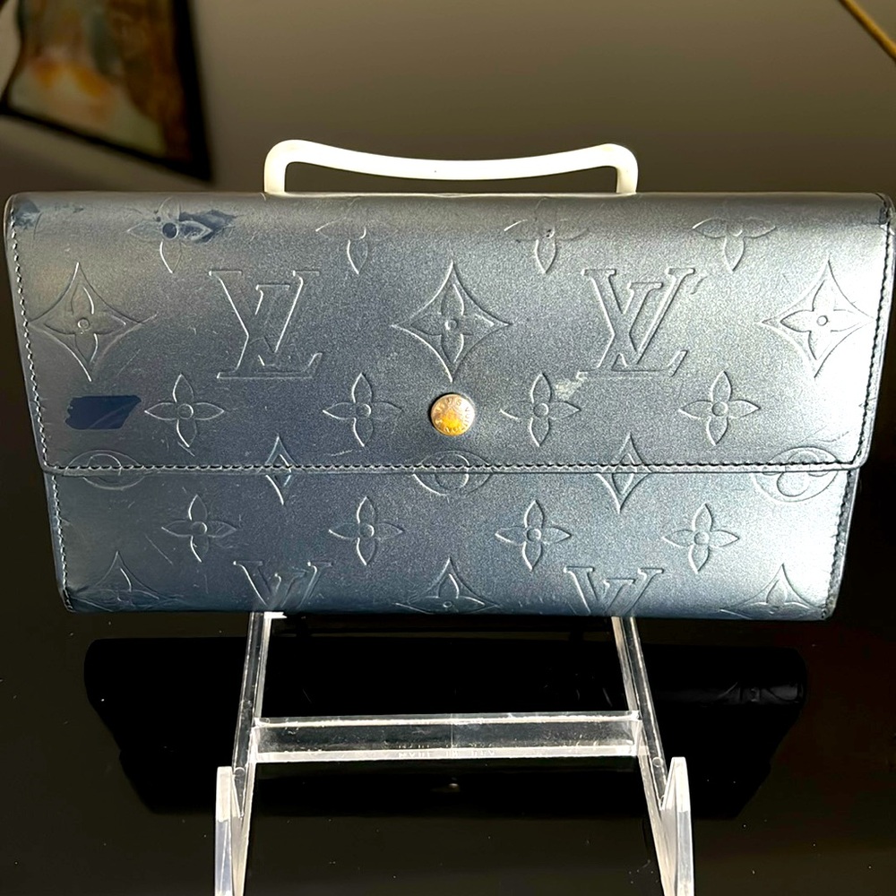 ♣️ Louis Vuitton Monogram Vernis Porte Tresor International Long Wallet Gray ♣️